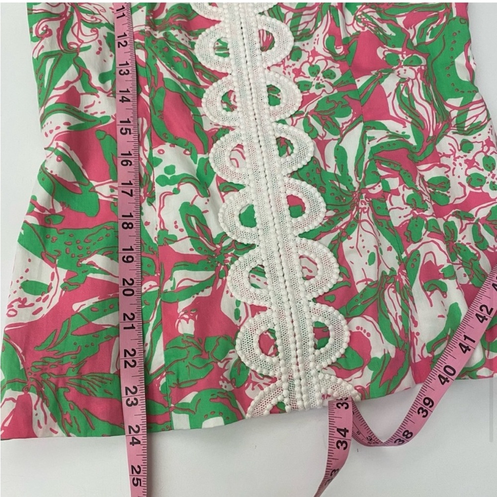 Lilly Pulitzer || Annabelle Tank Top in Hotty Pink + Green 2 - Picture 6 of 8